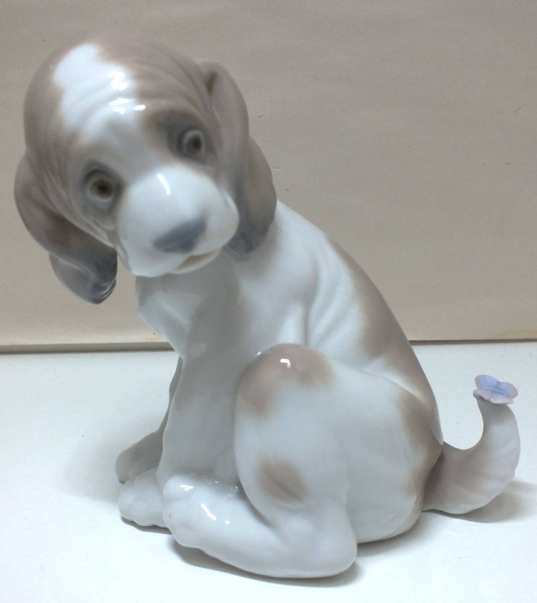 8M リヤドロ LLADRO フィギュリン 陶器 人形 マイフレンド コッカー 犬 帽子をかぶる少女 ワンピース 2点まとめ 1円スタート _画像7