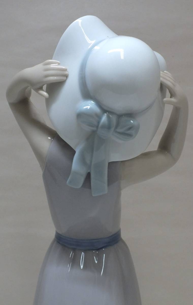 8M リヤドロ LLADRO フィギュリン 陶器 人形 マイフレンド コッカー 犬 帽子をかぶる少女 ワンピース 2点まとめ 1円スタート _画像4