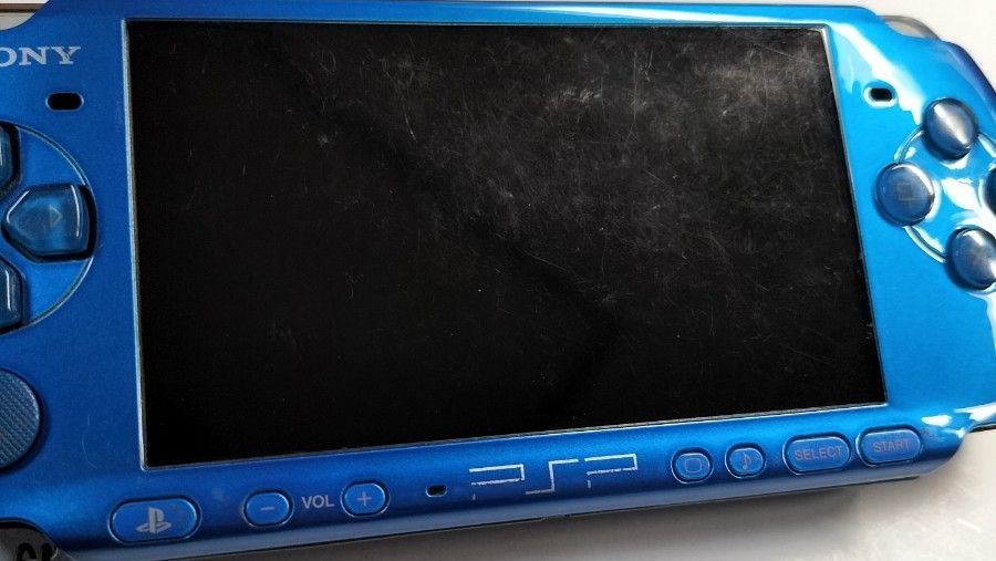 SONY ソニー PSP-3000 バイブラント ブルー ゲーム機 本体 PSP プレイステーションポータブル ストラップ 純正品