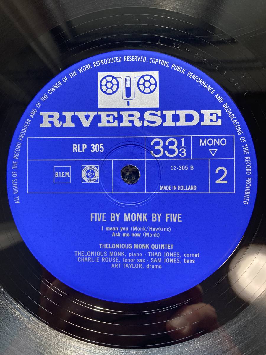 オランダ盤 MONO RIVERSIDE RLP12-305 NM！/ THELONIOUS MONK QUINTET / FIVE BY MONK BY FIVE_画像5