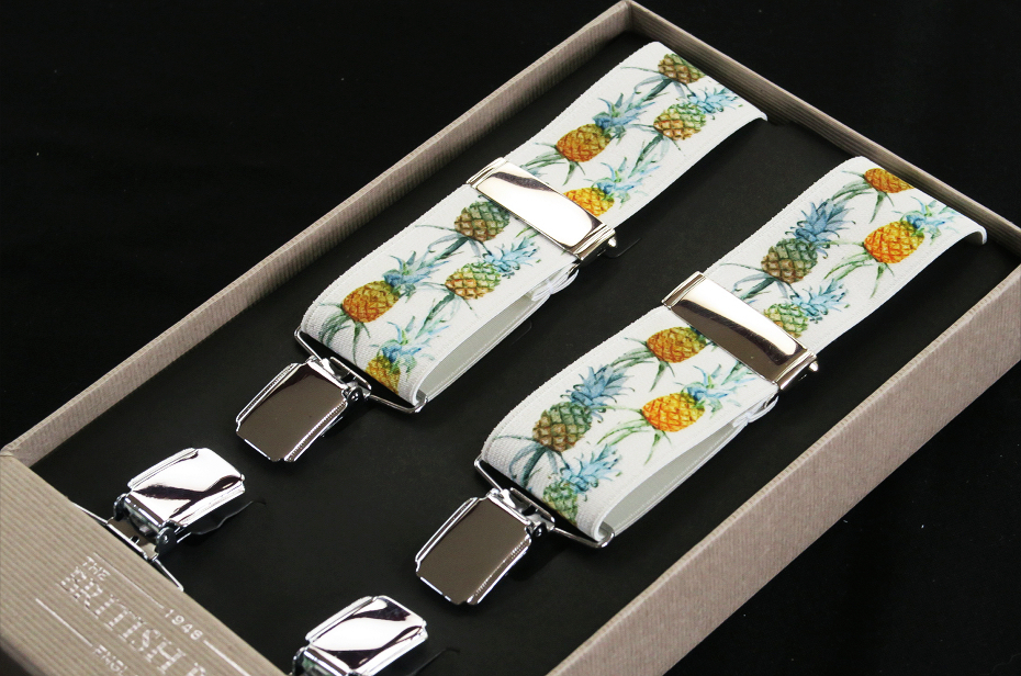 ★サスペンダー BRITISH BELT PINEAPPLE 35mm Ｘ型 シルバークリップ イギリス直送品 MADE IN BRITAIN 楽しく色鮮やかに・・♬〜_画像5