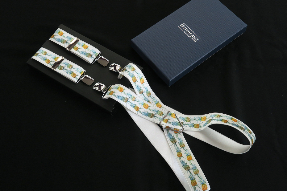 ★サスペンダー BRITISH BELT PINEAPPLE 35mm Ｘ型 シルバークリップ イギリス直送品 MADE IN BRITAIN 楽しく色鮮やかに・・♬〜_画像6