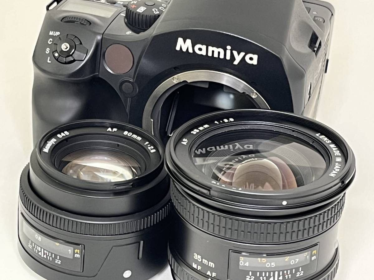 【M23】MAMIYA 645DF MAMIYA DM22 デジタルバック MAMIYA AF 35mm F3.5 MAMIYA AF 80mm F2.8 バッテリー×2 充電器 動作品 中判カメラ_画像5