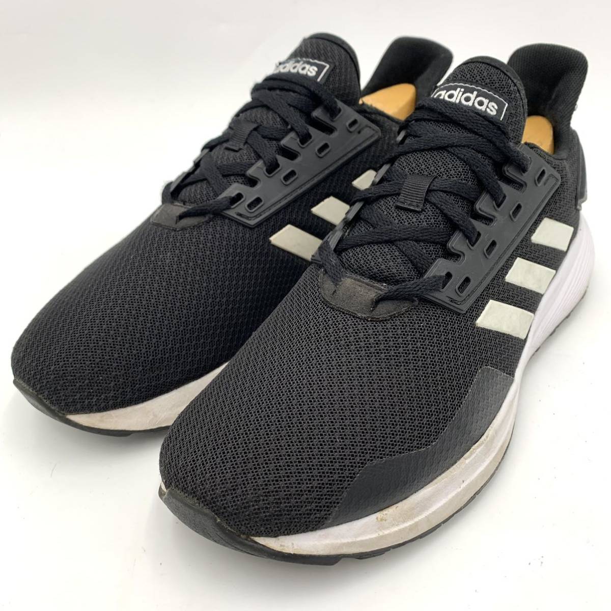 B ☆ 良品/ 履き心地抜群!! '18年製' adidas アディダス DURAMO 9 WIDE BB7953 ランニングシューズ size:26.0cm メンズ スニーカー BLK 黒_画像1