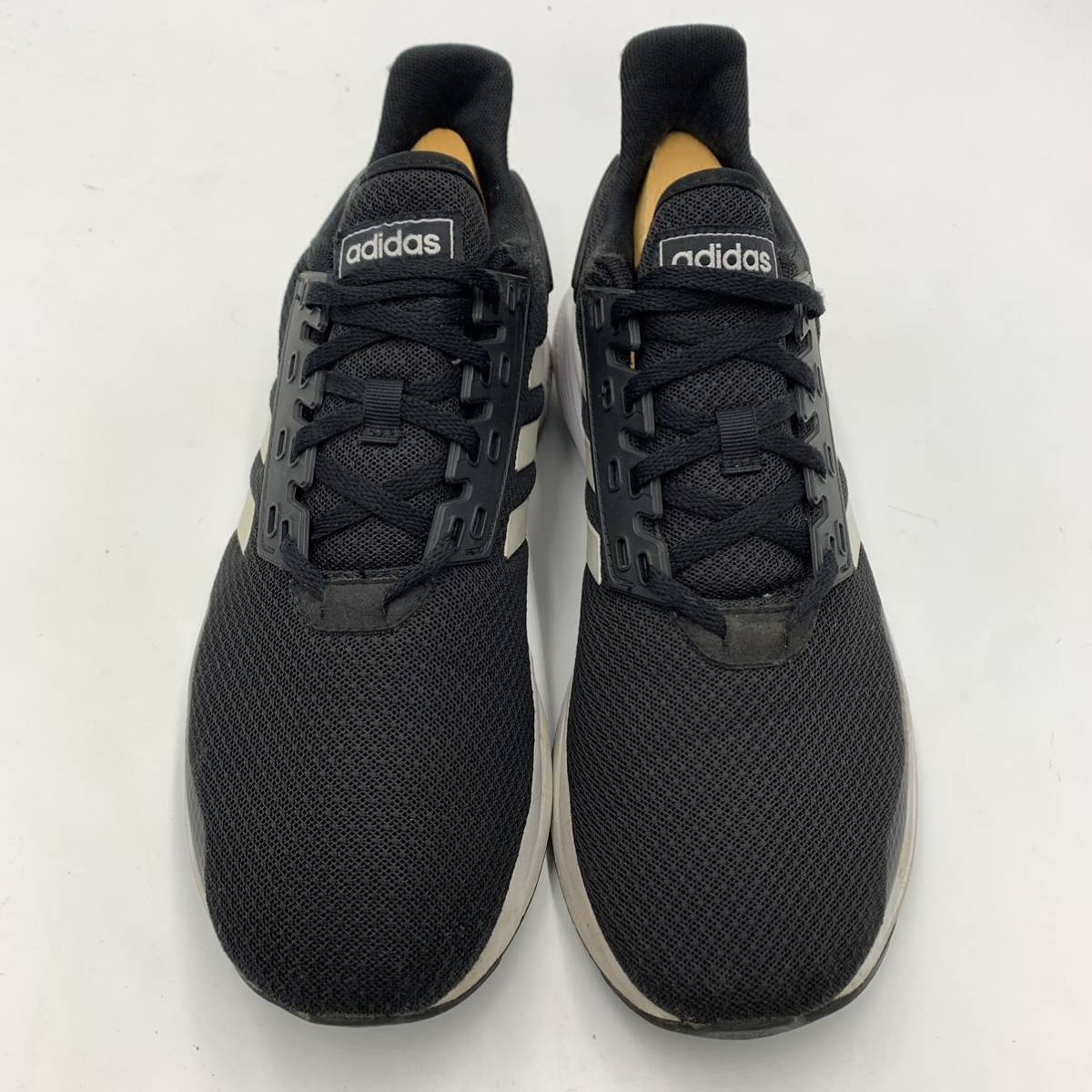 B ☆ 良品/ 履き心地抜群!! '18年製' adidas アディダス DURAMO 9 WIDE BB7953 ランニングシューズ size:26.0cm メンズ スニーカー BLK 黒_画像4