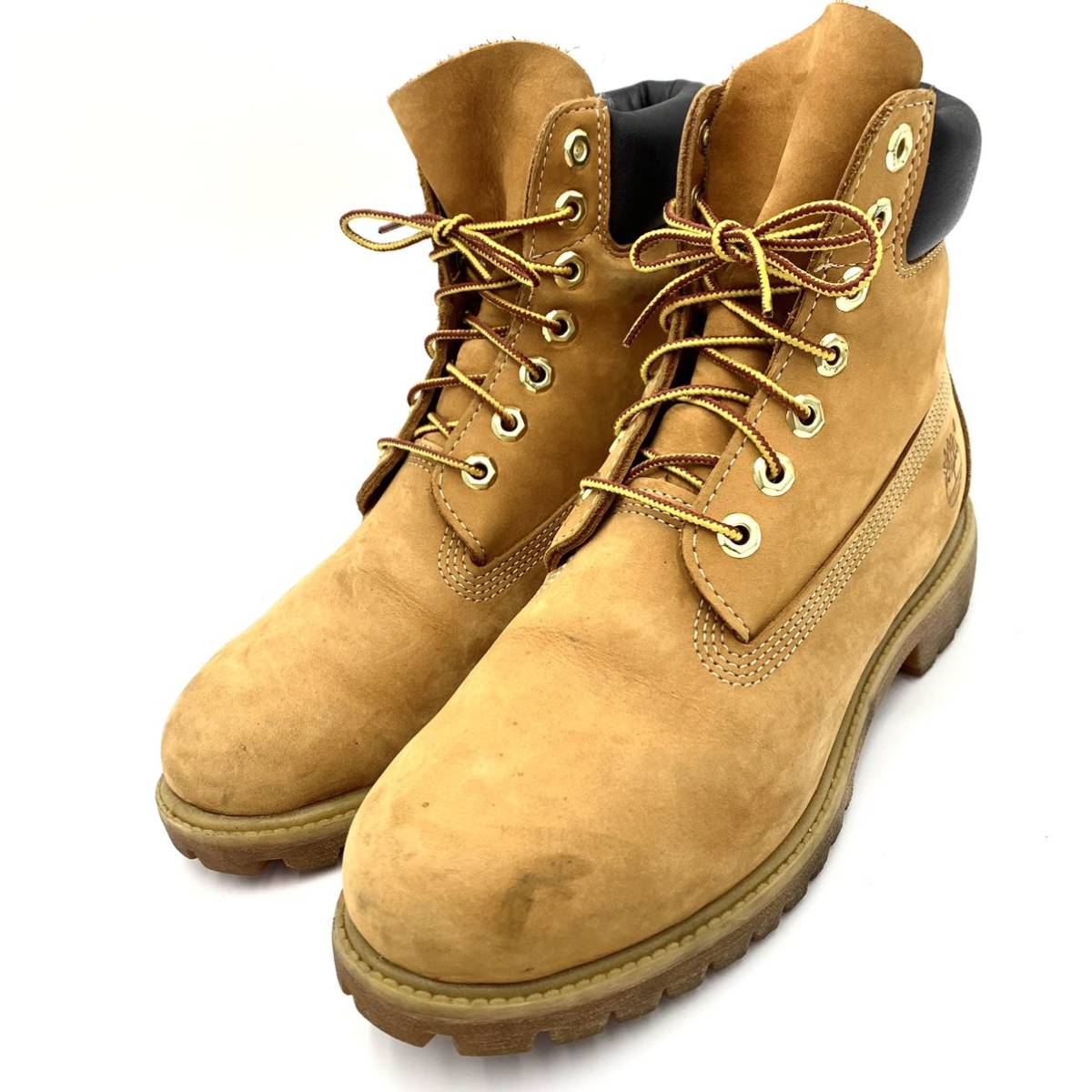 D☆ 人気モデル!! '名作7ホール' Timberland ティンバーランド 1840 ヌバックレザー ワークブーツ イエローブーツ 革靴 size:8.5W シューズ_画像1