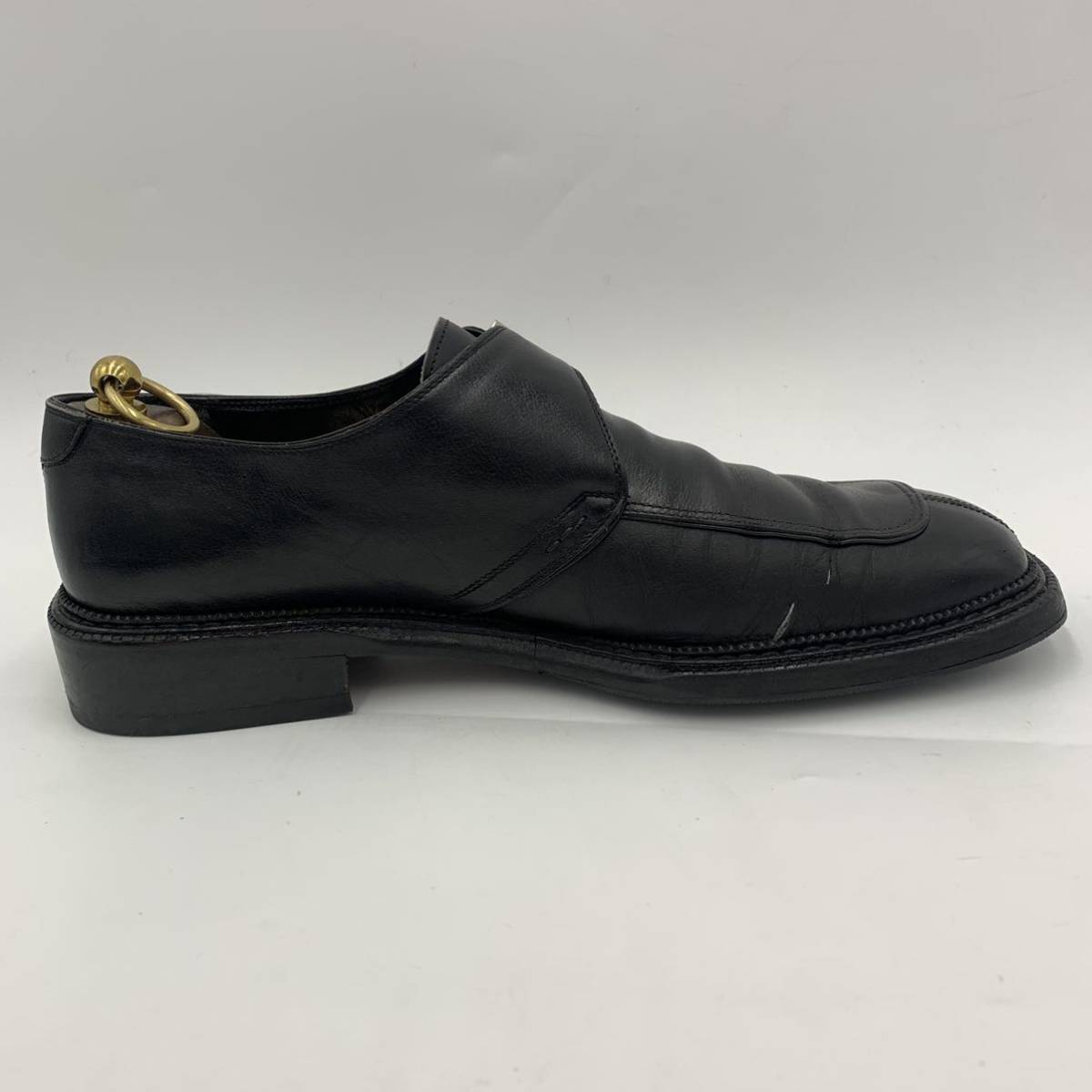A ☆ 高級紳士靴 'イタリア製' Salvatore Ferragamo フェラガモ モンクストラップ レザー ビジネス/ドレスシューズ 革靴 size:10D 28.5cm_画像6