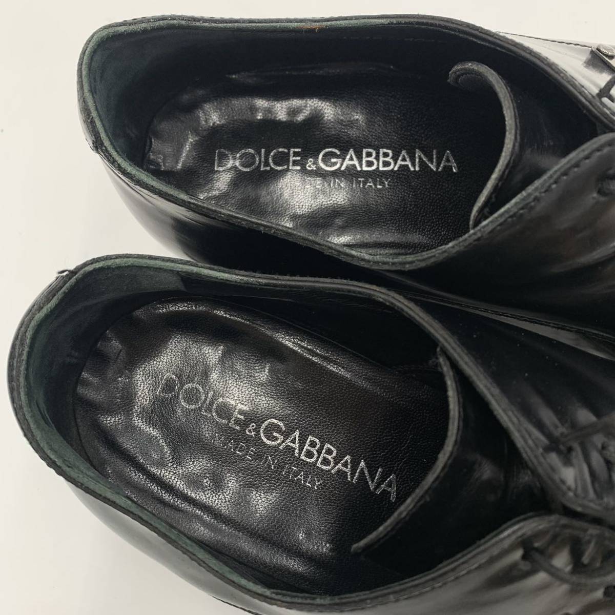 A ☆ 高級ラグジュアリー靴 'イタリア製' DOLCE&GABBANA ドルチェアンドガッバーナ 革靴 ビジネス/ドレスシューズ プレーントゥ 6 紳士靴_画像9