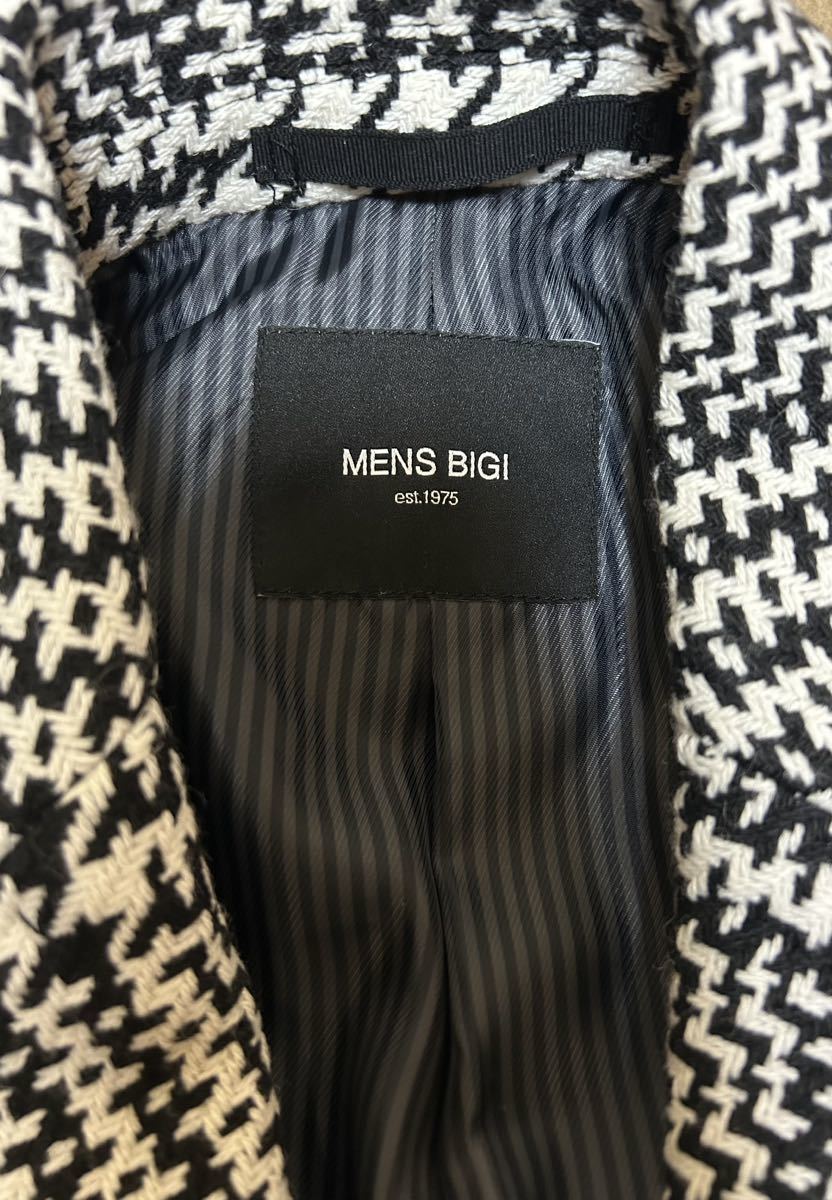 MEN'S BIGI ウールアクリルグレンチェックチェスターコート_画像7