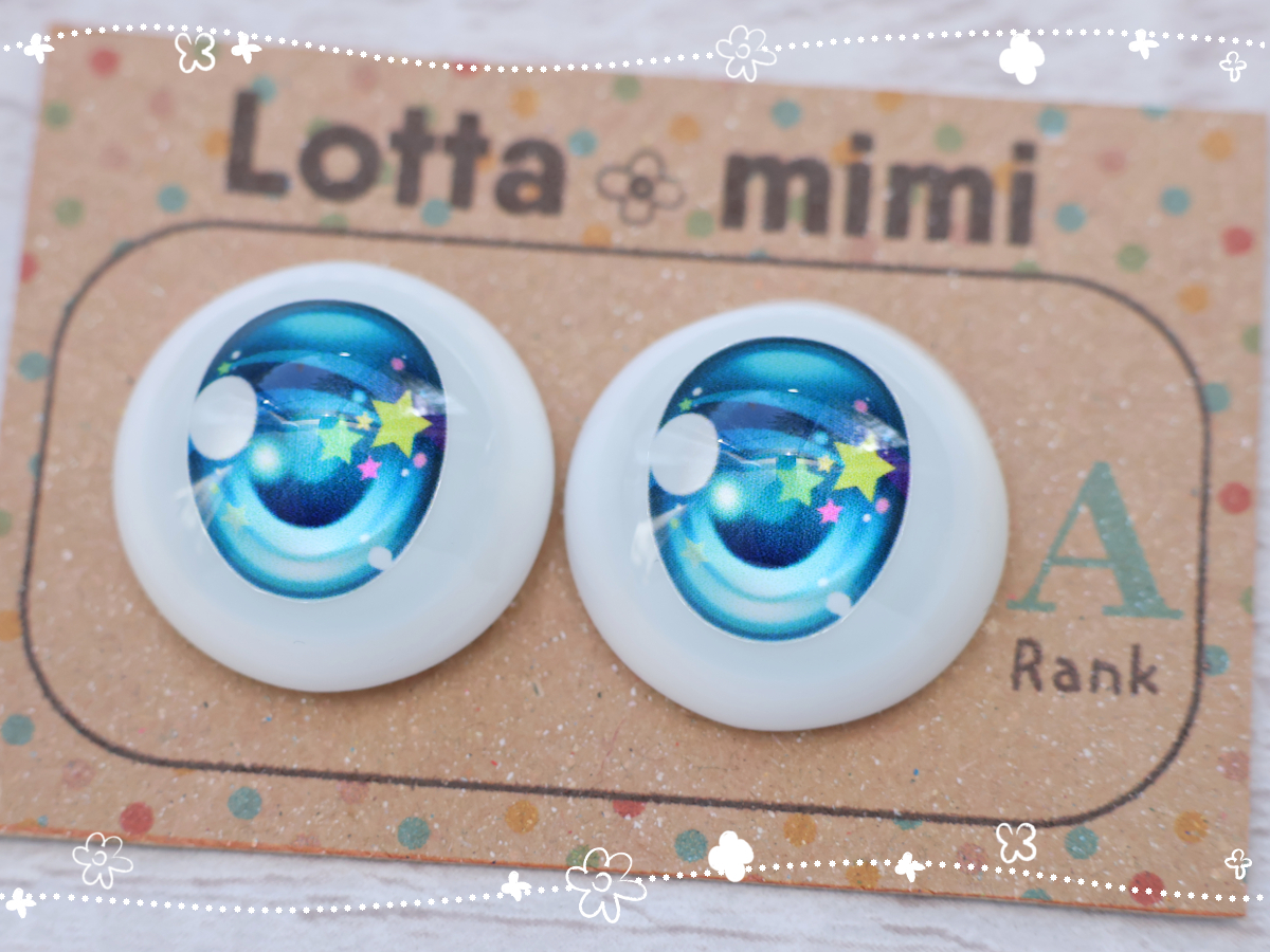 【Type流れ星　アクアブルー　A品】レジンアイ 22mm相当 Lotta mimi_画像1