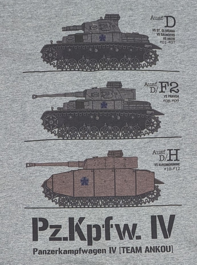 ガルパン　前面プリントTシャツ　ガールズ＆パンツァー あんこうチーム　Lサイズ　戦車道　TS6_画像5