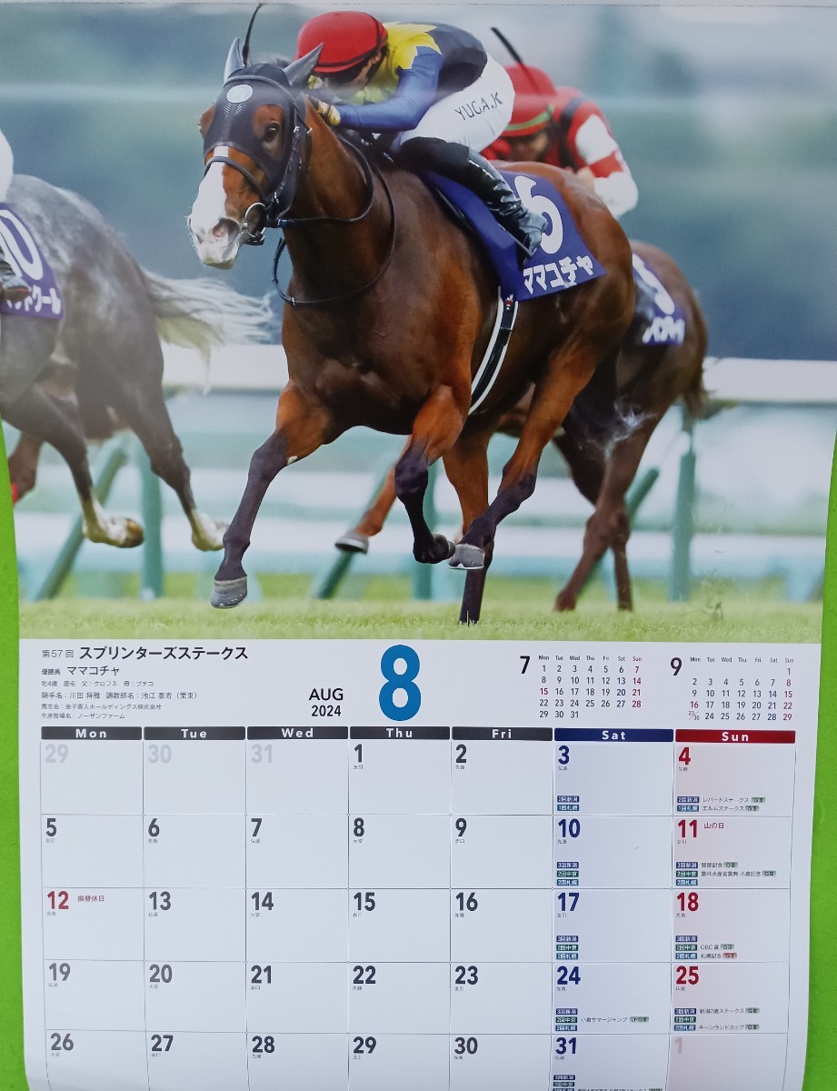 「JRA 2024 カレンダー（クリアファイル2枚付き!）no.2 最終出品!!」_画像6
