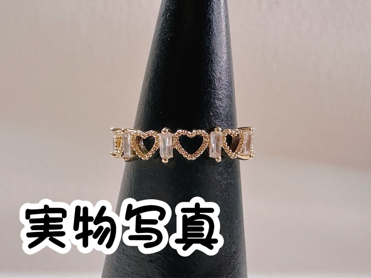 レディース韓国大人気指輪　インスタファッション　ステンレス　人工石　かわいいリング　フリーサイズ　おしゃれ