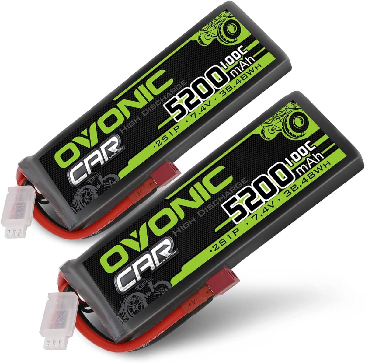OVONIC 7.4V リポバッテリー 5200mAh 2S 100C ラジコン バッテリー 多種類のRCカー用 Deans T _画像1