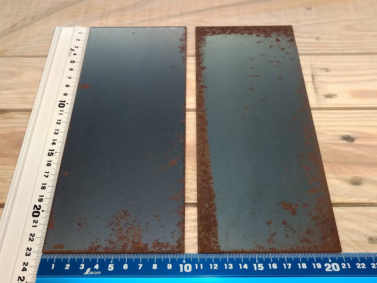 【送料230円～】超わけあり 鉄板 3.2mm厚 約100mm×約230mm ２枚セット (約10cm×約23cm) 鋼材 ※ヤフオク！「まとめて取引」に対応いたし_画像2