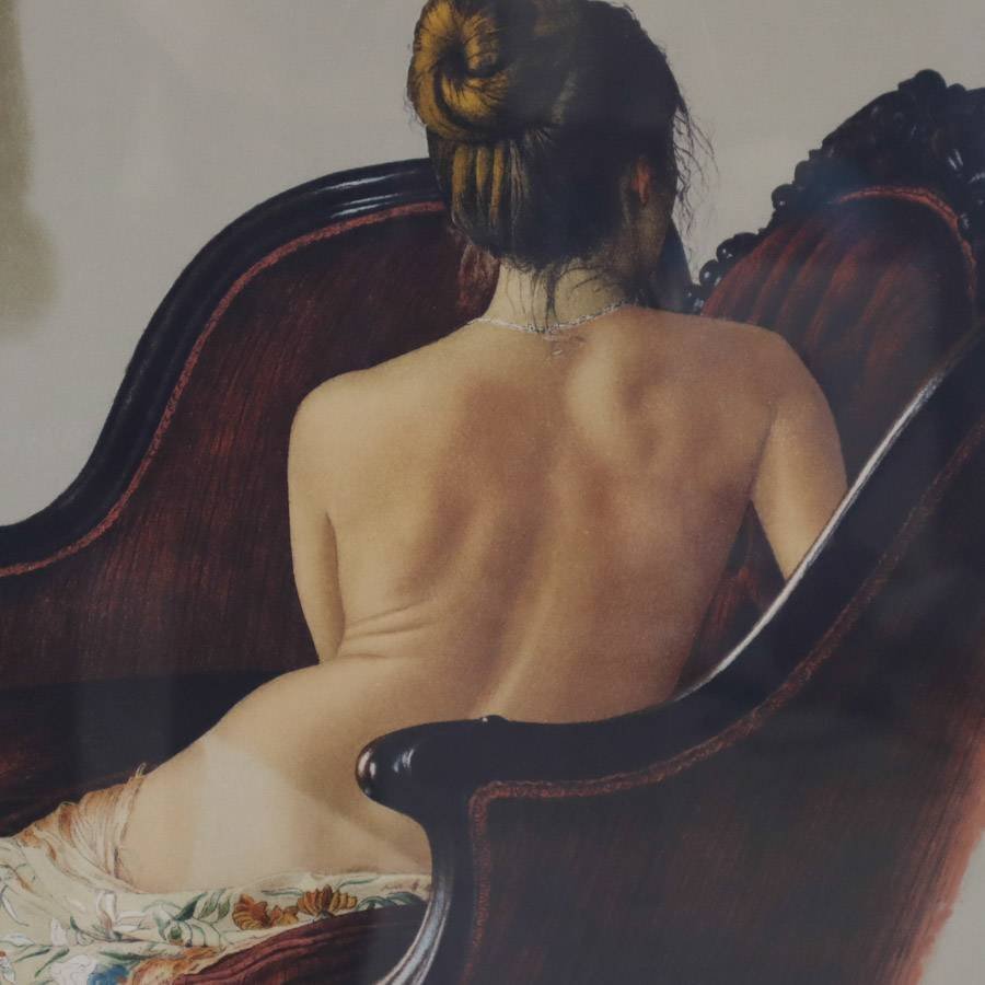 300限定 Douglas Hofmann 「LADY OF SHALLOT」リトグラフ 額装 ダグラス・ホフマン シャロットの貴婦人 女性 裸婦★761h27_画像3
