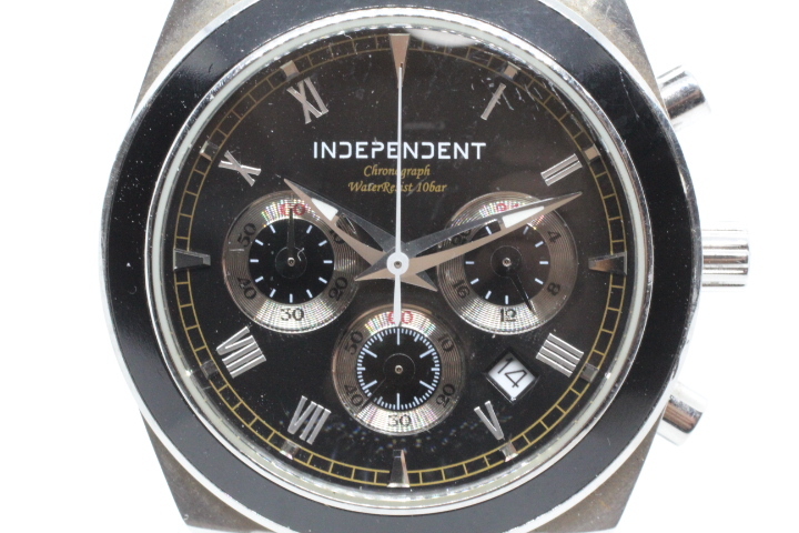 【CITIZEN】INDEPEDENT CHRONOGRAPH 0520 10BAR STAINLESS STEEL JAPAN MOVEMENT 中古品時計 電池交換済み 24.1.15 _ケースサイズ　直径約43.3㎜（リューズ込）