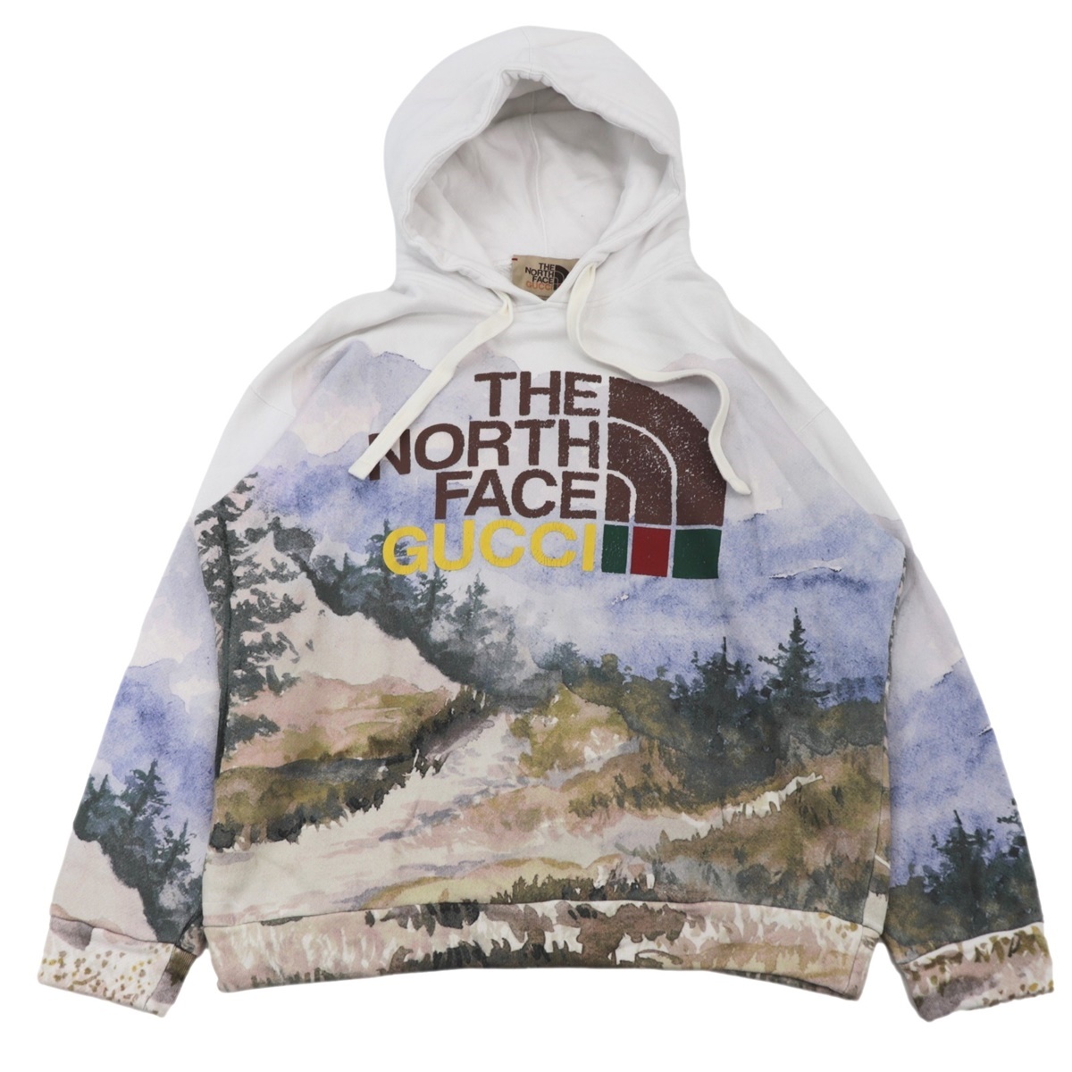 グッチ THE NORTH FACE フォレスト 総柄 パーカー メンズ コットン マルチ M GUCCI