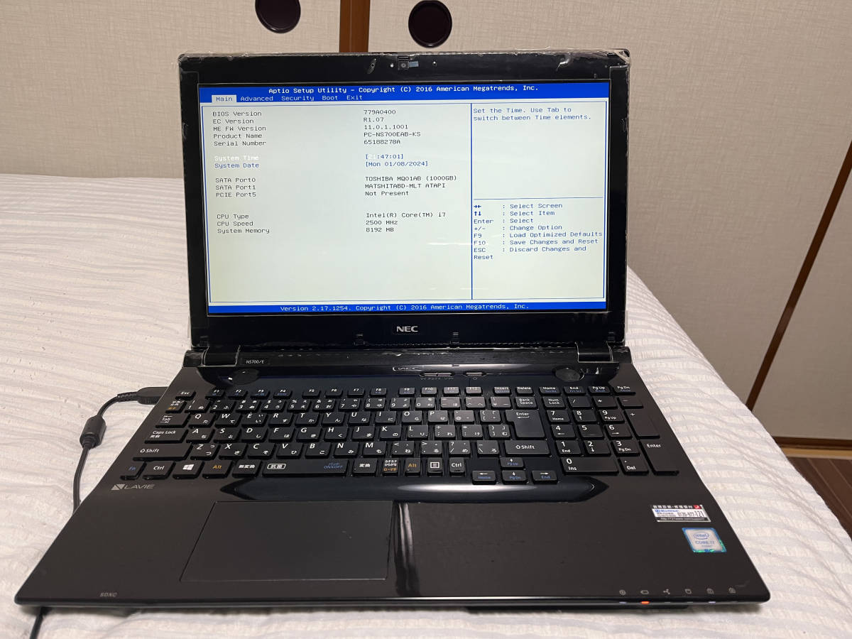 【ジャンク】ノートPC NEC PC NS700EAB KS Intel Corei7 メモリ8G_画像1