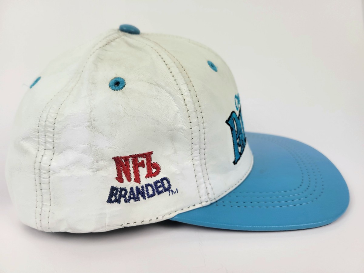 レア 80s~ USA製 NFL CAROLINA PANTHERS レザー スナップバック レア 80s~ USA製 NFL CAROLINA PANTHERS レザー スナップバック
