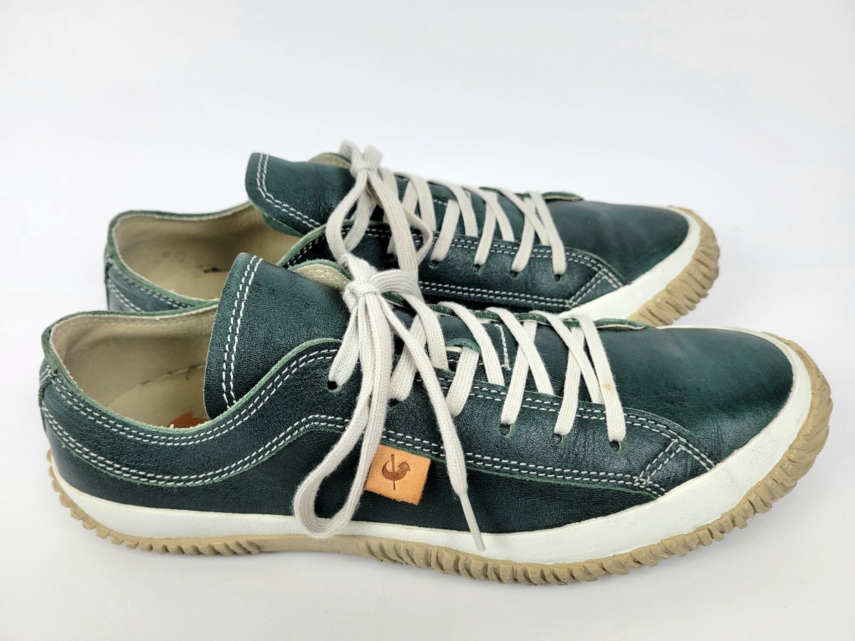  excellent made in Japan SPINGLEMOVE kangaroo leather sneakers green green S 24.5cm Spingle move 11013101