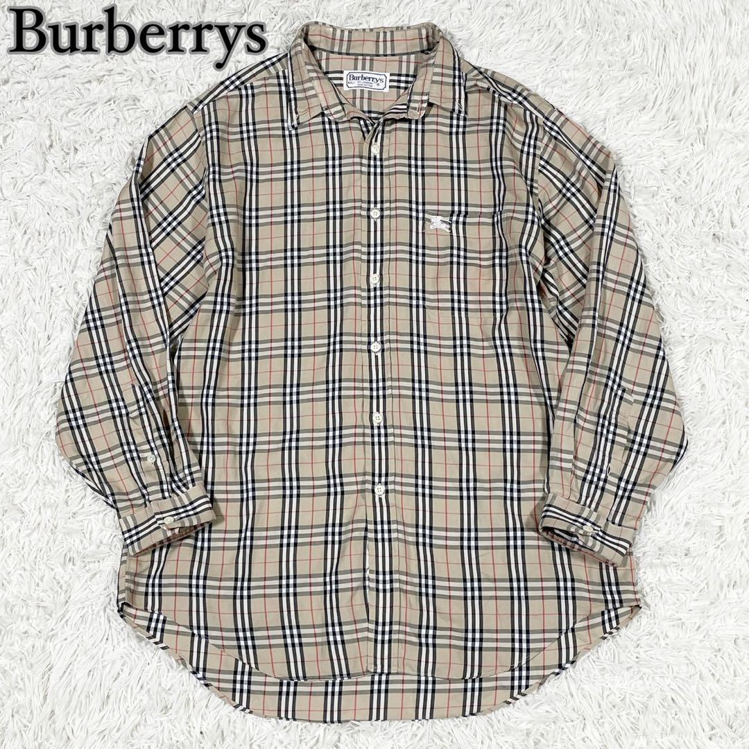 【美品 人気のLサイズ】バーバリー Burberry ノバチェック ホースロゴ 長袖シャツ ベージュ サイズ41L メンズ_画像10