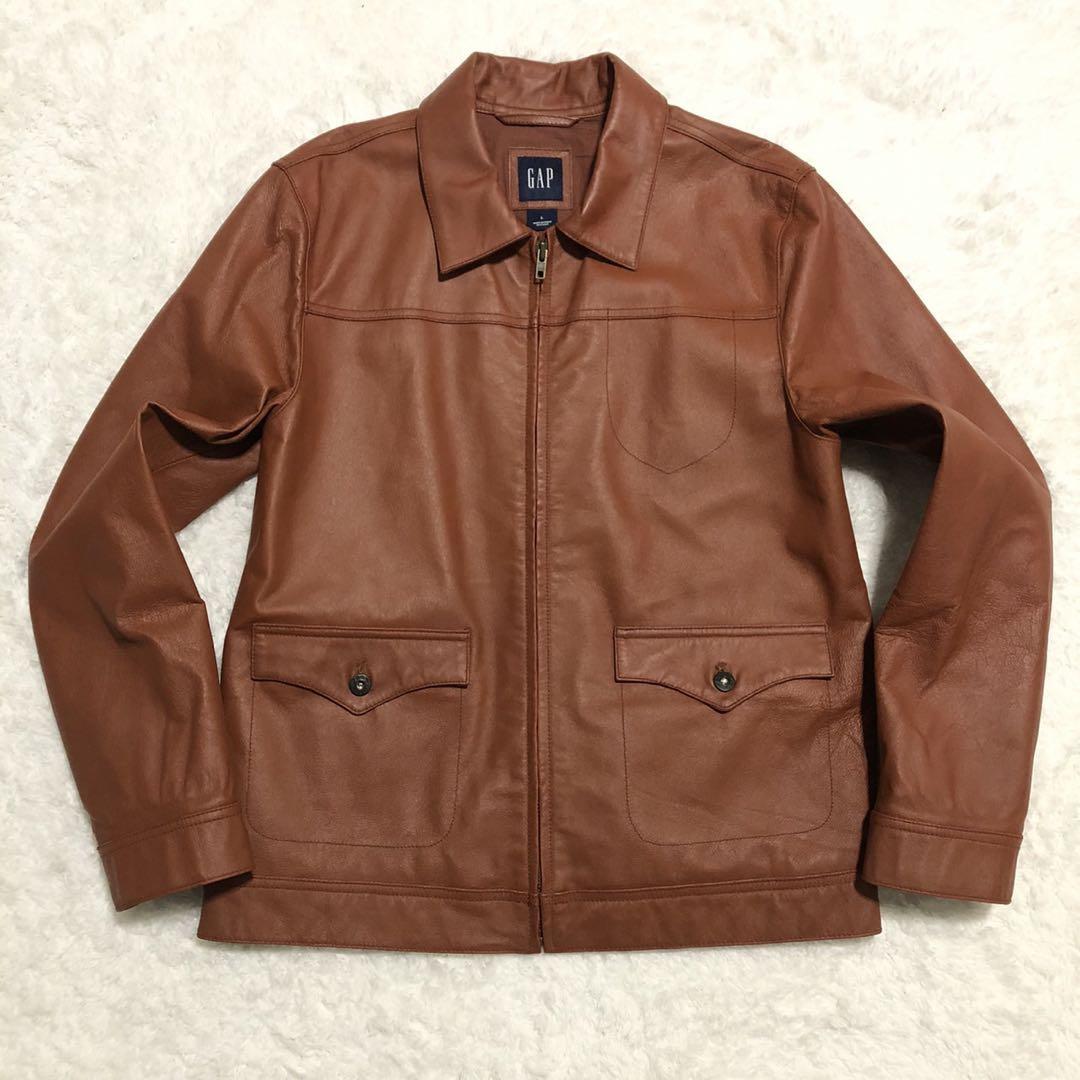 【極美品】OLD GAP オールドギャップ 【入手困難】本革 レザージャケット ライダース ブラウン 茶 サイズL メンズ_画像2