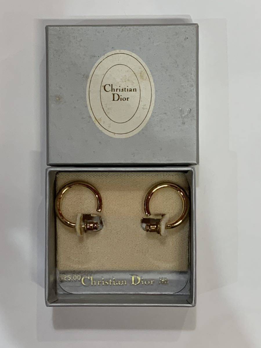 Christian Dior 14K POST ピアス ゴールドカラー ヴィンテージ オールド ディオール クリスチャンディオール アクセサリー $25 _画像2