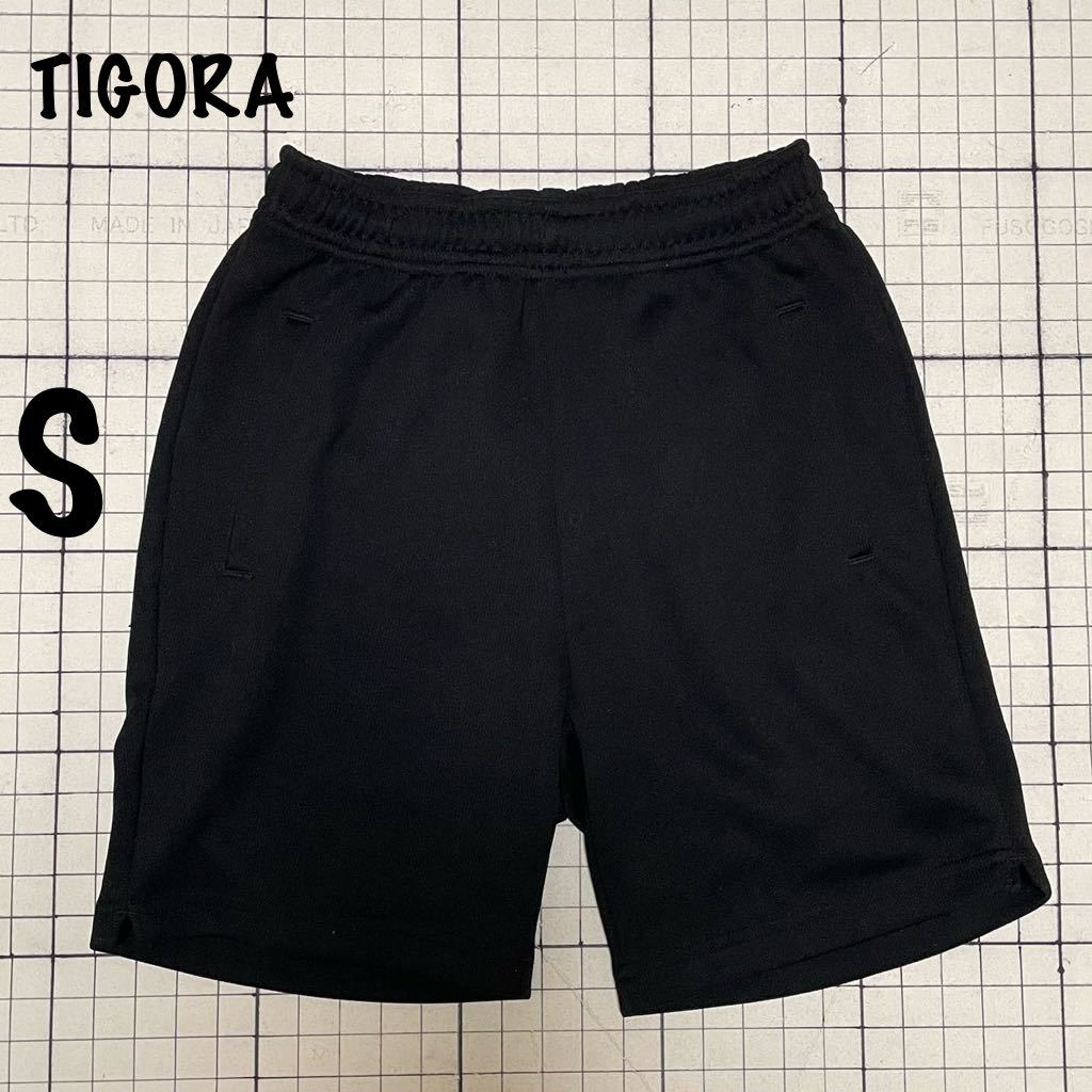 ティゴラ【TIGORA】ショートパンツ ハーフパンツ ジャージ ゴム ヒモ バレーボール ジョギング Sサイズ キッズ ブラック/黒 TR-8VW2128HPの画像1