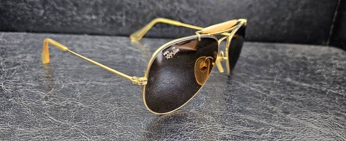 【1円スタート】 RayBan B&L Ray-Ban USA レイバン ボシュロム ティアドロップ ゴールド 58□14 ヴィンテージ 砂打ち_画像4