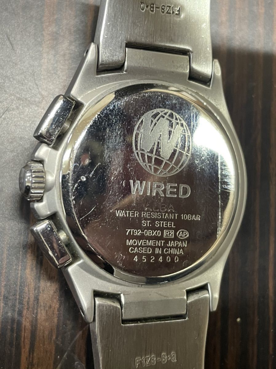 【SEIKO】WIRED CHRONOGRAPH 7T92 10BAR 中古品時計 動作品_画像2