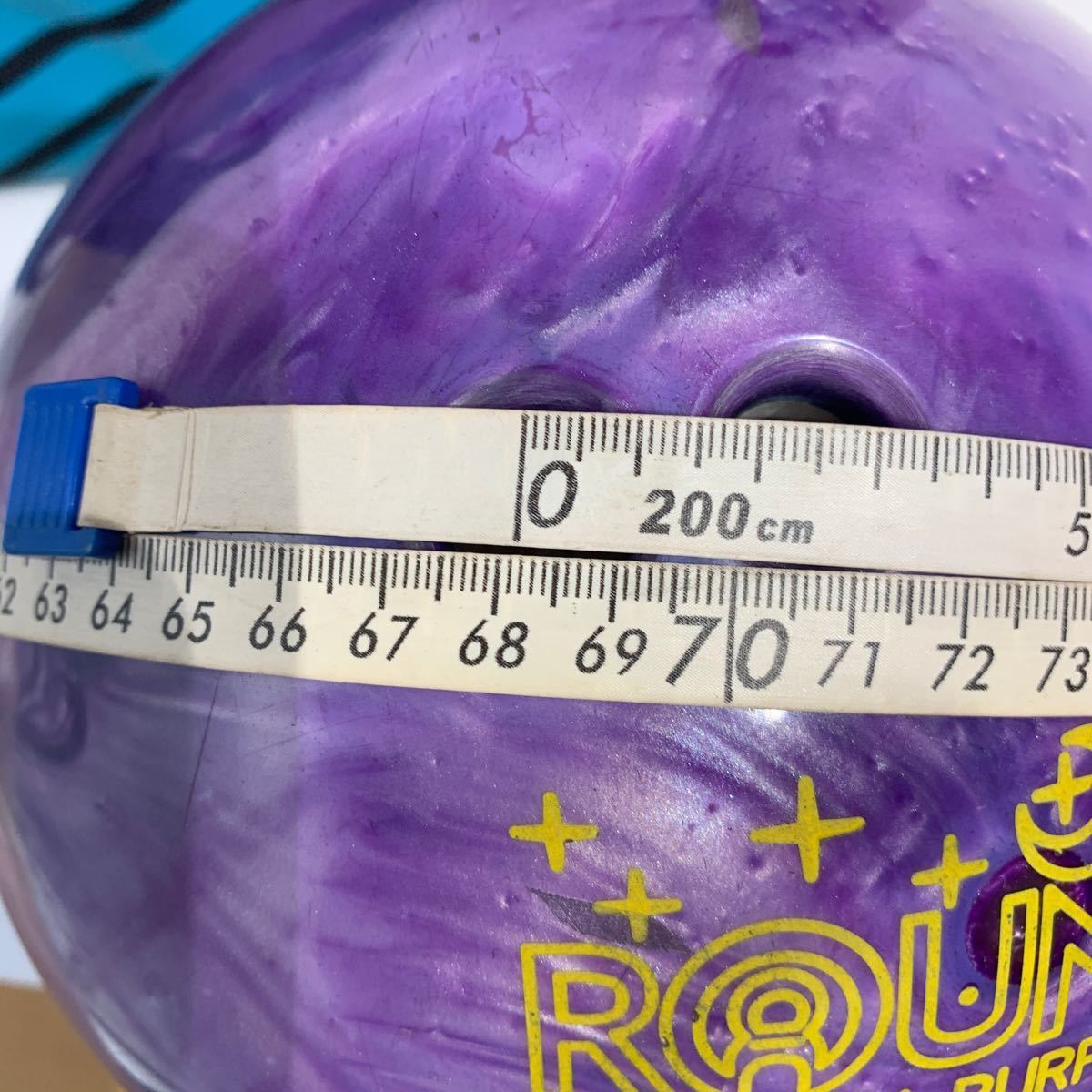 ボーリング　ボール　玉　ラウンドワン　ROUND1 紫　パープル　重さ約4.5kg レジャー　スポーツ　練習用　子供用？　ソフトケース付き_画像7