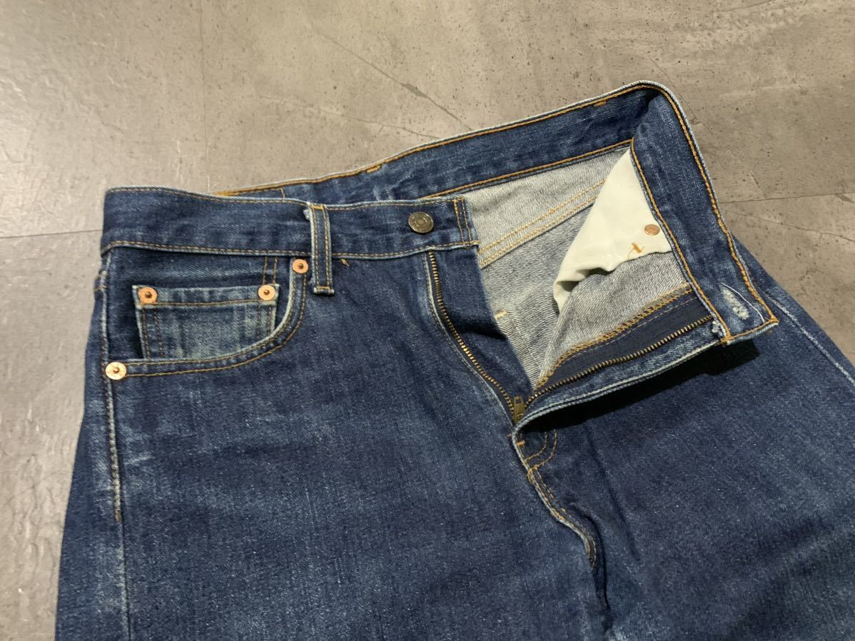 MM☆ 古着ビンテージ!!'米国製' LEVI’S リーバイス 505-03 コットン100% テーパード 濃紺 デニムパンツ ジーンズ 30×34 ボトムス 刻印379_画像8