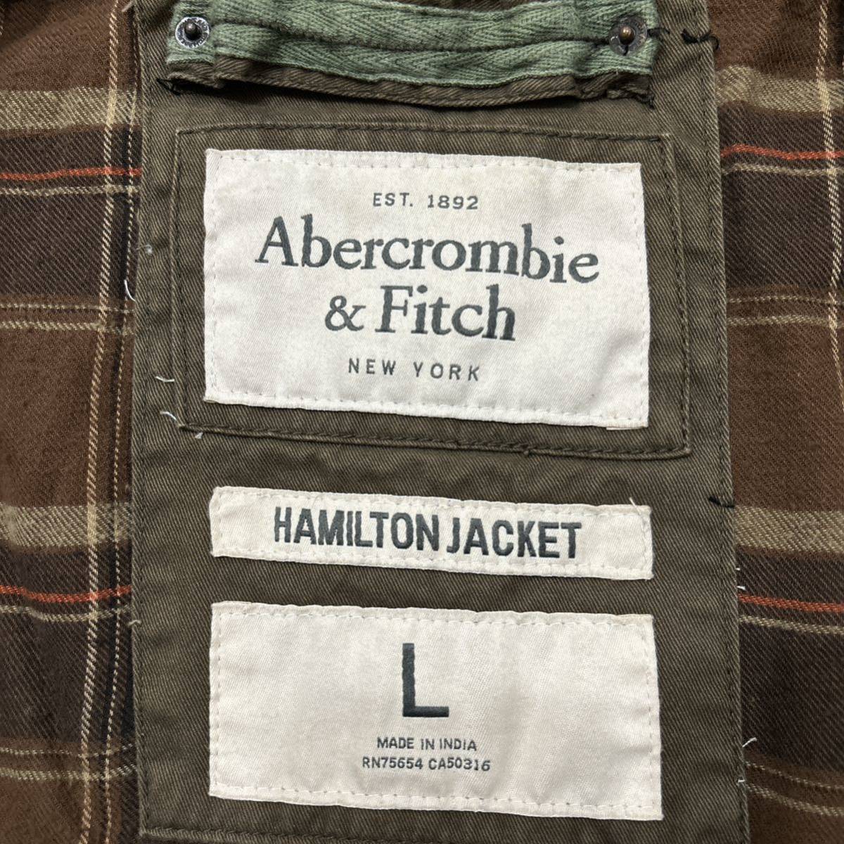 Z ＊ 古着 '人気モデル' Abercrombie&Fitch アバクロンビー&フィッチ HAMILTON JACKET ミリタリー / ハミルトン ジャケット L メンズ_画像6