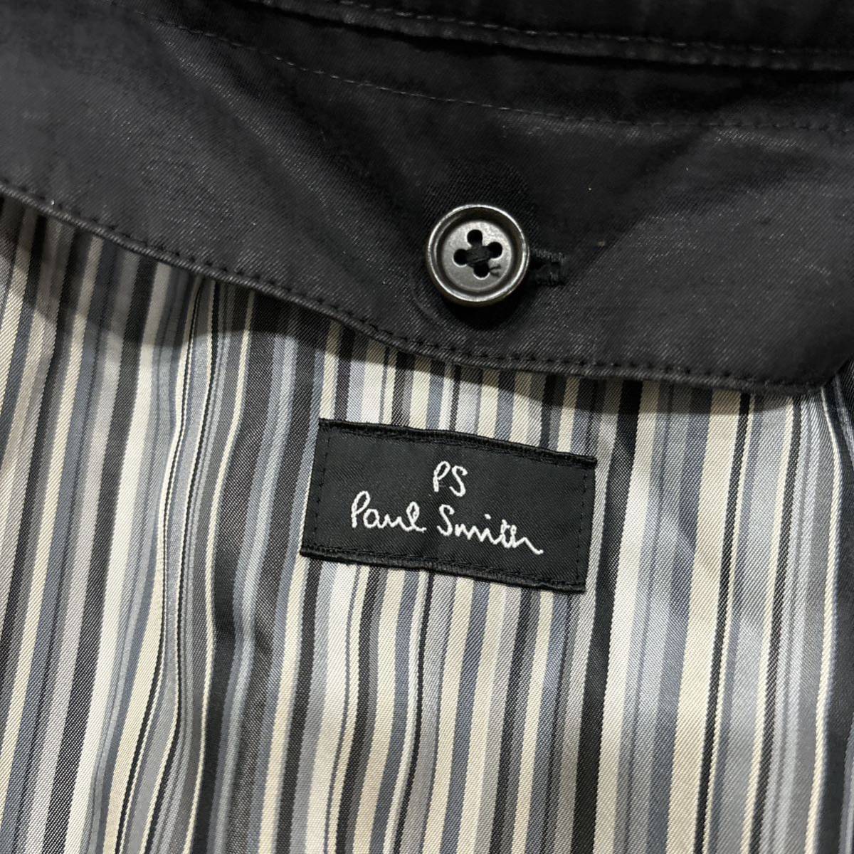 Z ＊ 日本製 '着心地抜群' PS Paul Smith ポールスミス 高品質 カシミヤ混 ライナー付き コート sizeL2 メンズ 紳士服 アウター BLACK_画像6