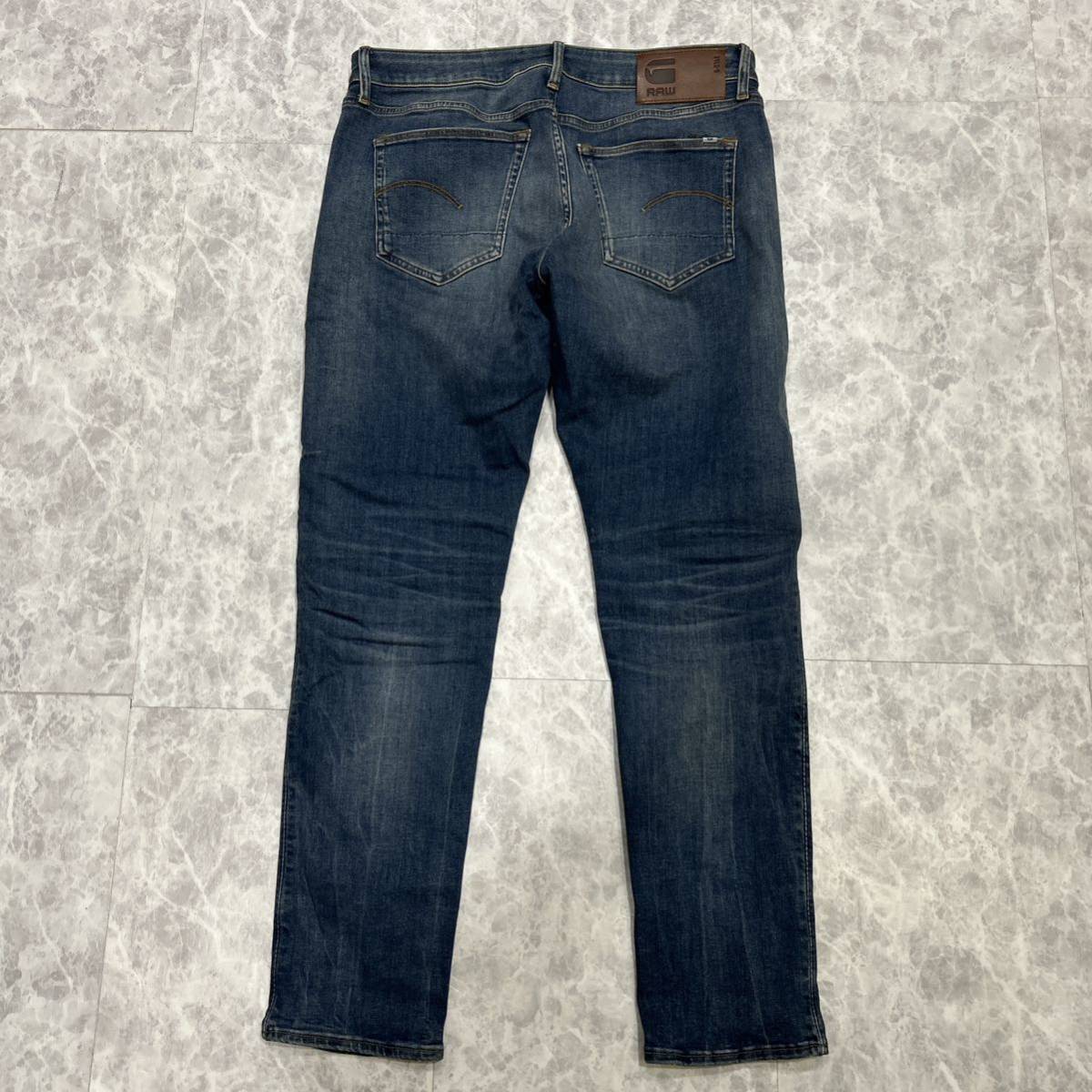 BB @ 洗礼されたデザイン '国内正規品' G-STAR RAW ジースターロウ 3301 SLIM デニムパンツ / ジーンズ W34 L32 紳士服 ボトムス 古着 _画像4