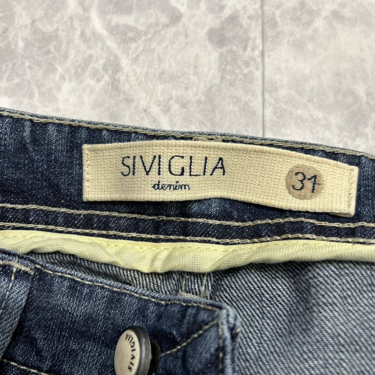 D @ イタリア製 '高級感溢れる' SIVIGLIA シヴィリア 高品質 ストレッチ素材 ストレート デニムパンツ / ジーンズ W31 メン紳士服 ボトムス_画像8