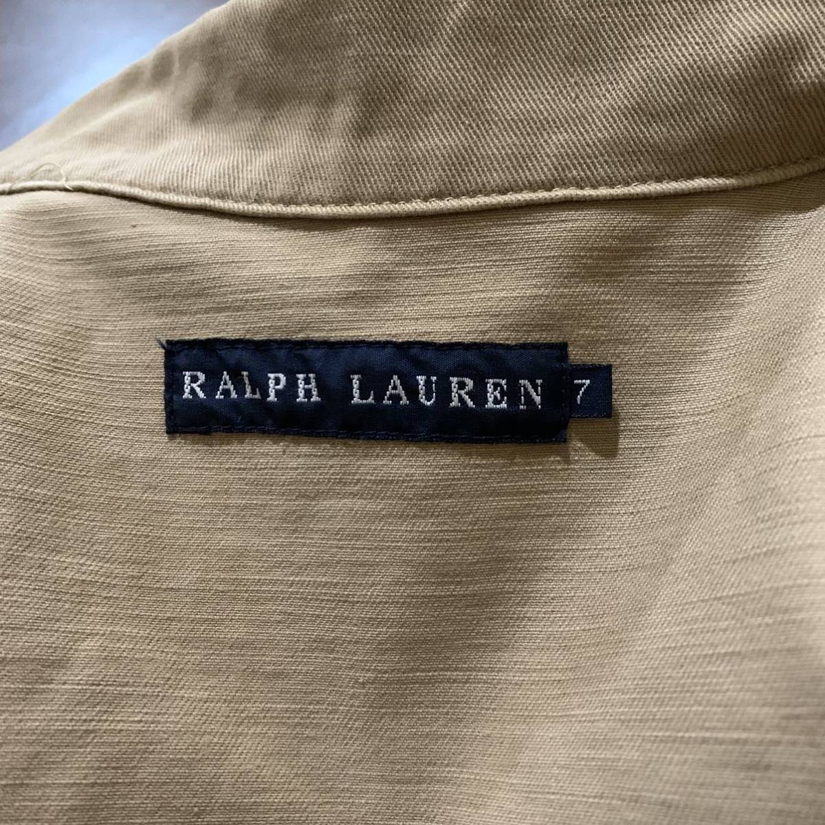 E☆ 良品/ 人気モデル!! '日本製' RALPH LAUREN ラルフローレン COTTON100%生地 ミリタリー ハーフコート/ジャケット 7号 アウター 婦人服_画像7