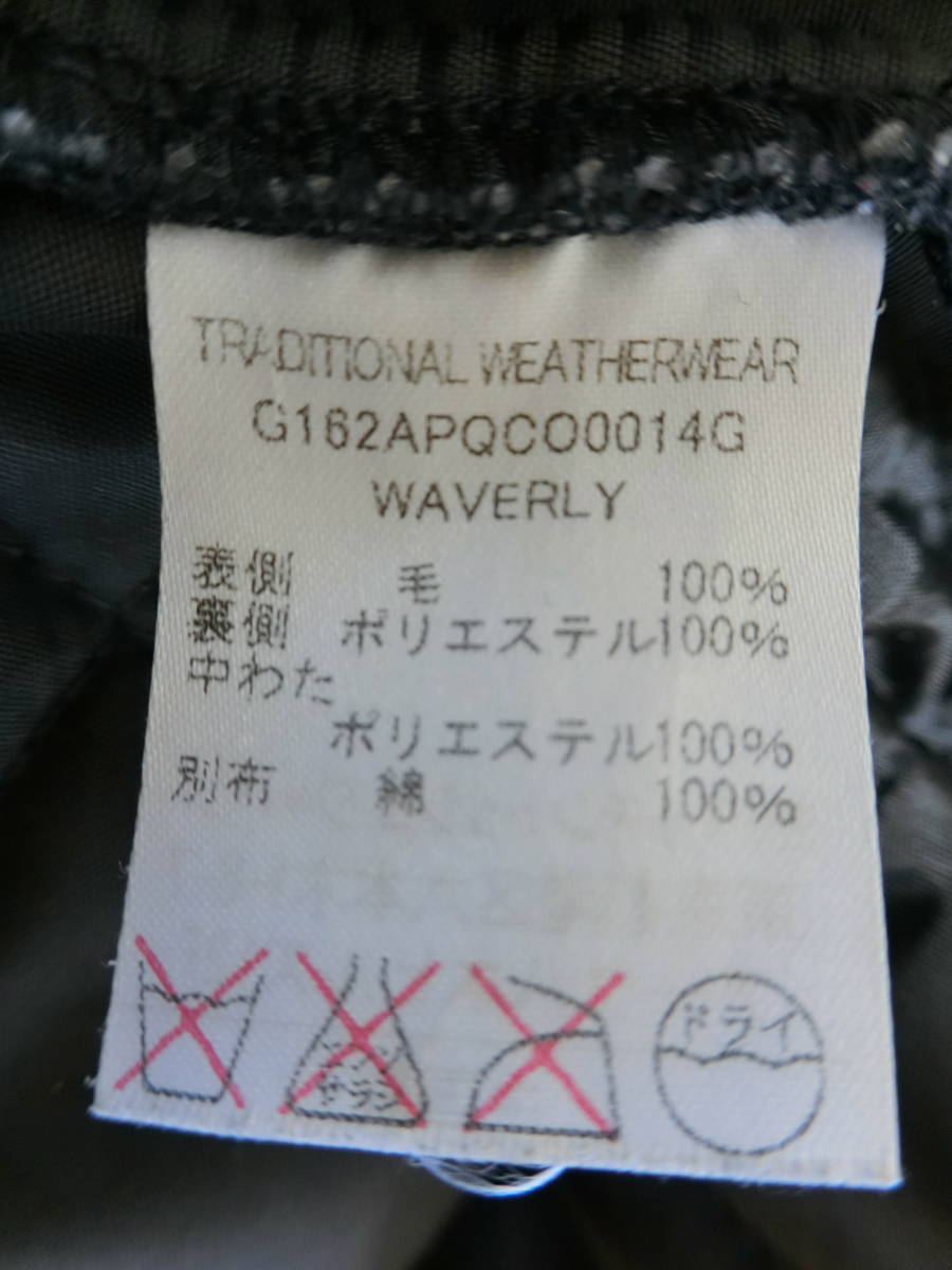 Traditional Weatherwear　トラディショナル　ウェザーウェア　ウールキルティング中綿コート　　サイズ40　L　中古_表側　毛100％