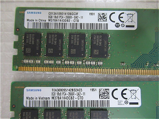 在庫僅少【今週のデスクトップメモリ】SAMSUNG 1R*8 PC4-2666V-UA2-11 8GB*4枚　合計32GB_画像2