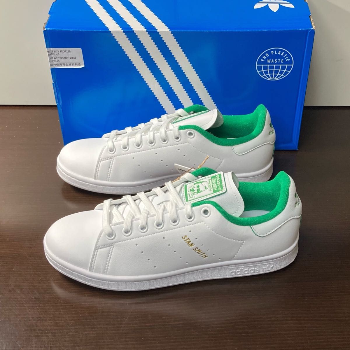 【新品26cm】adidas STAN SMITH アディダス スタンスミス ホワイト/グリーン/ゴールド 刻印