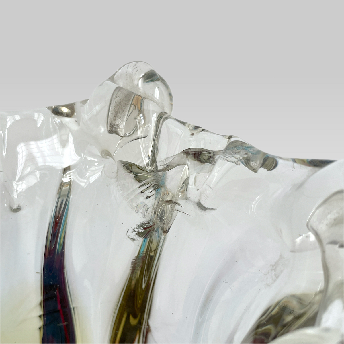 70s ヴィンテージ【マーブルガラス】花瓶 フラワーベース「Aurora」（オーロラ インテリア 