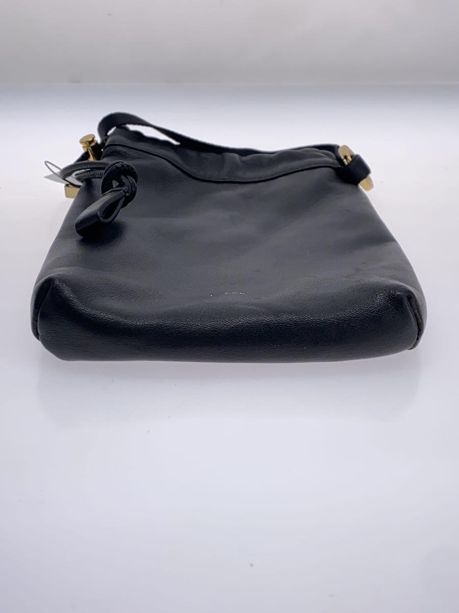  second bag / leather /BLK/ plain /018