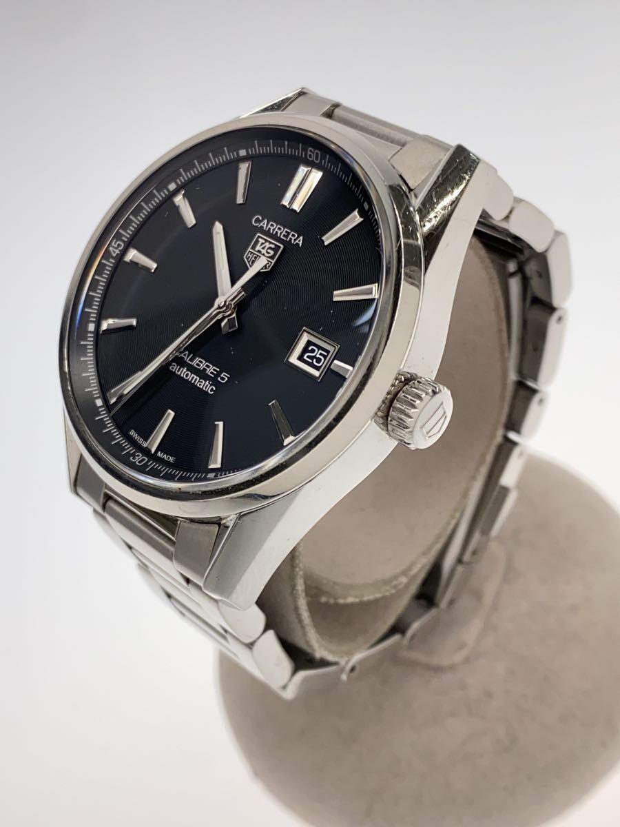 TAGHeuer◆カレラ_キャリバー5_AT_SS_39mm/アナログ/ステンレス/BLK/SLV/20231124日差-25