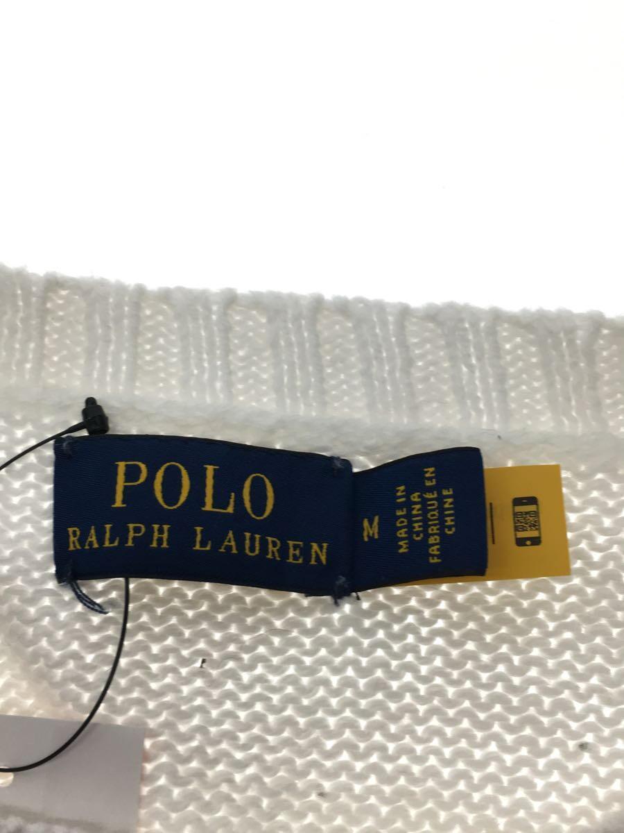 POLO RALPH LAUREN◆セーター(厚手)/M/コットン/WHT_画像3