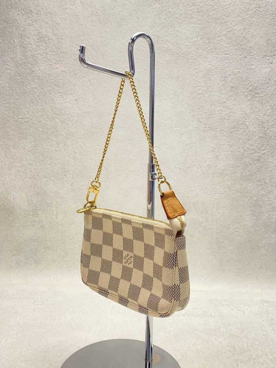 LOUIS VUITTON◆ミニ・ポシェット・アクセソワール_ダミエ・アズール_WHT/PVC/ホワイト/N58010_画像2