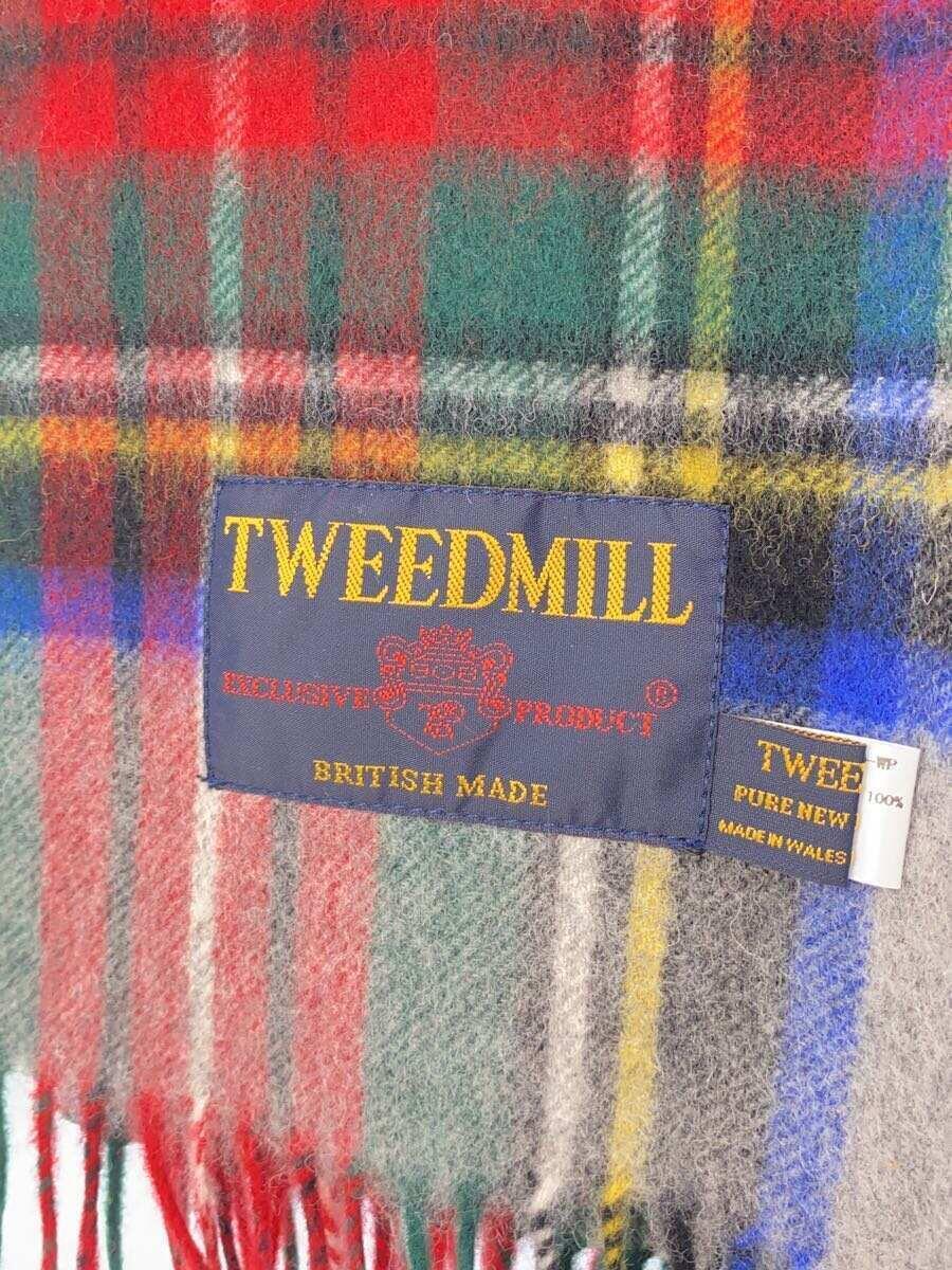 TWEED MILL◆マフラー/ウール/マルチカラー/チェック/メンズ/tタグ付_画像2