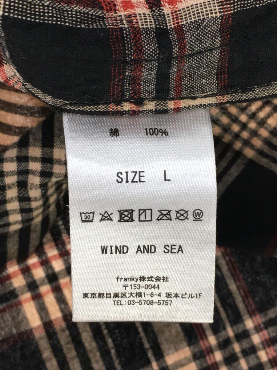 WIND AND SEA◆Plaid shirt Brown/長袖シャツ/L/コットン/BRW/チェック/WDS-10TH-SH-01_画像4