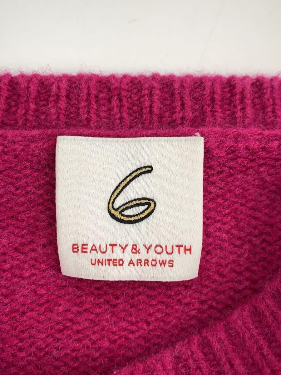 6(ROKU) BEAUTY & YOUTH UNITED ARROWS◆セーター(厚手)/36/ウール/PNK/無地/8613-199-0019_画像3