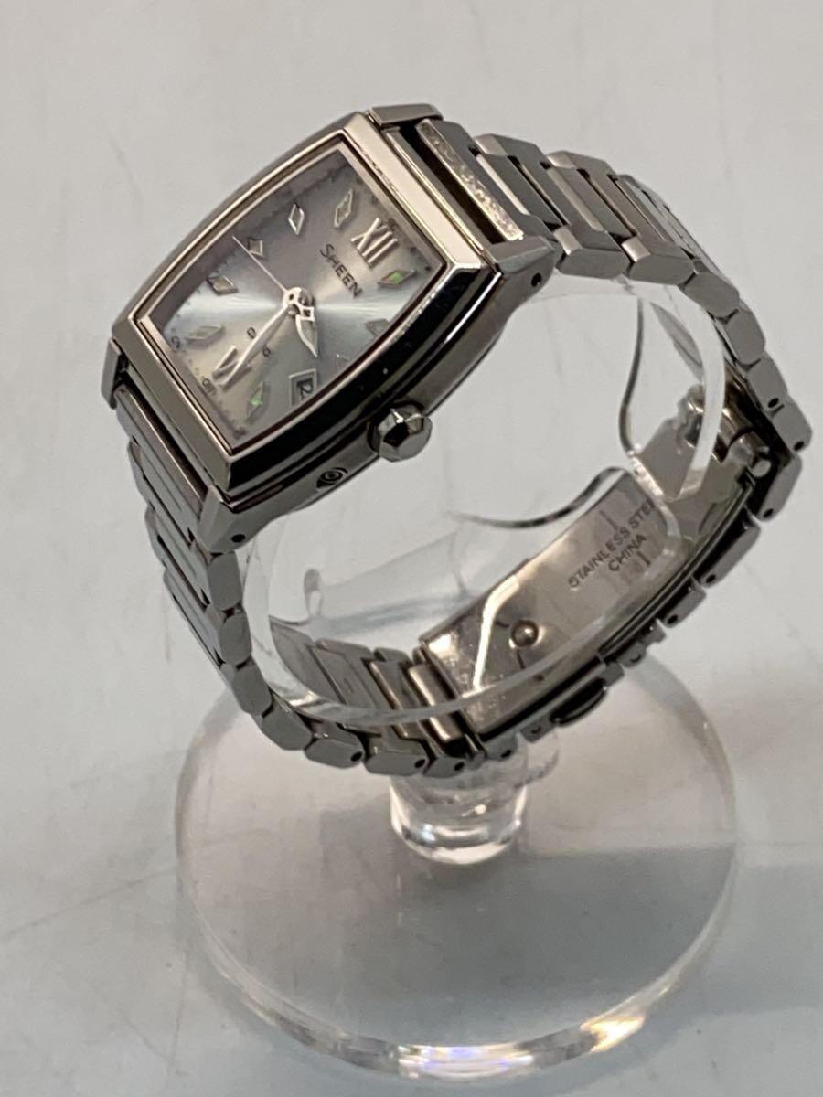 CASIO* solar wristwatch / analogue / stainless steel /WHT/SLV/SHW-1503